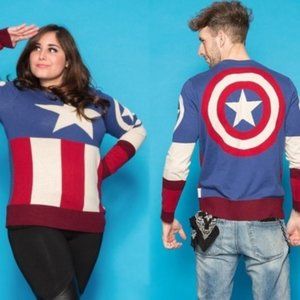 Marvel Captain America Uniform Sweater NEW Size L